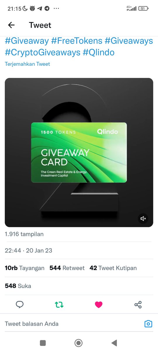 ayam97612's tweet photo. @Qlindoio I really appreciate this opportunity and wish you all the best in your future endeavors and I extend my fullest support to you.
Good luck 🍀👍 and blessings to you 😇
Telegram: @ayam97612

@Kangman08
@KangUzem

#Giveaway #FreeTokens #Giveaways #CryptoGiveaways #Qlindo https://t.co/VdEprRX2RX