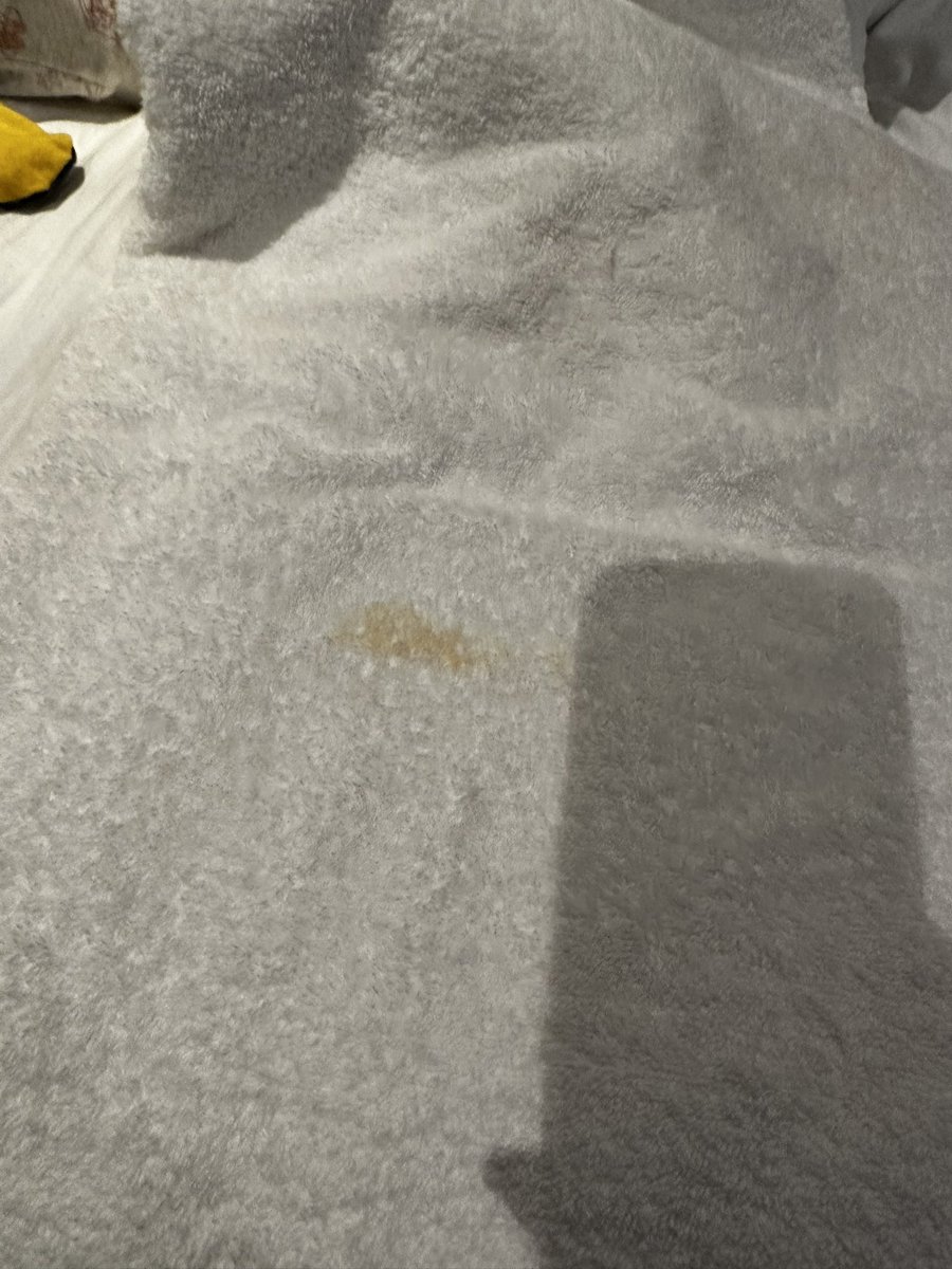 bobkus1989's tweet photo. @premierinn when have we had to ask reception to put on heating. It’s freezing. We were up &amp; down all night as our children were so cold. Then on showering this was the clean towel. I appreciate the present financial difficulties but we didn’t get a budget hotel for this reason https://t.co/4kU7fw2m9s