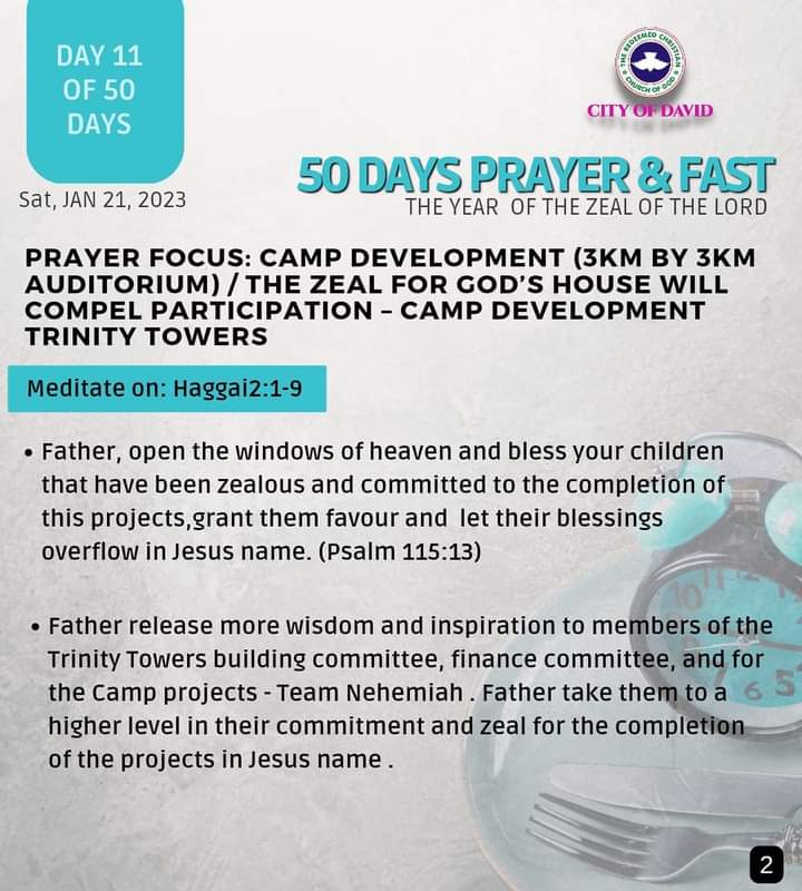 RCCGCityofDavid's tweet photo. DAY 11 Prayer Points for #50DaysFast - Saturday, January 21, 2023
#RCCGFast
#RCCGFast2023
#CODDailyPrayerPoints https://t.co/ysC1u4gcZX