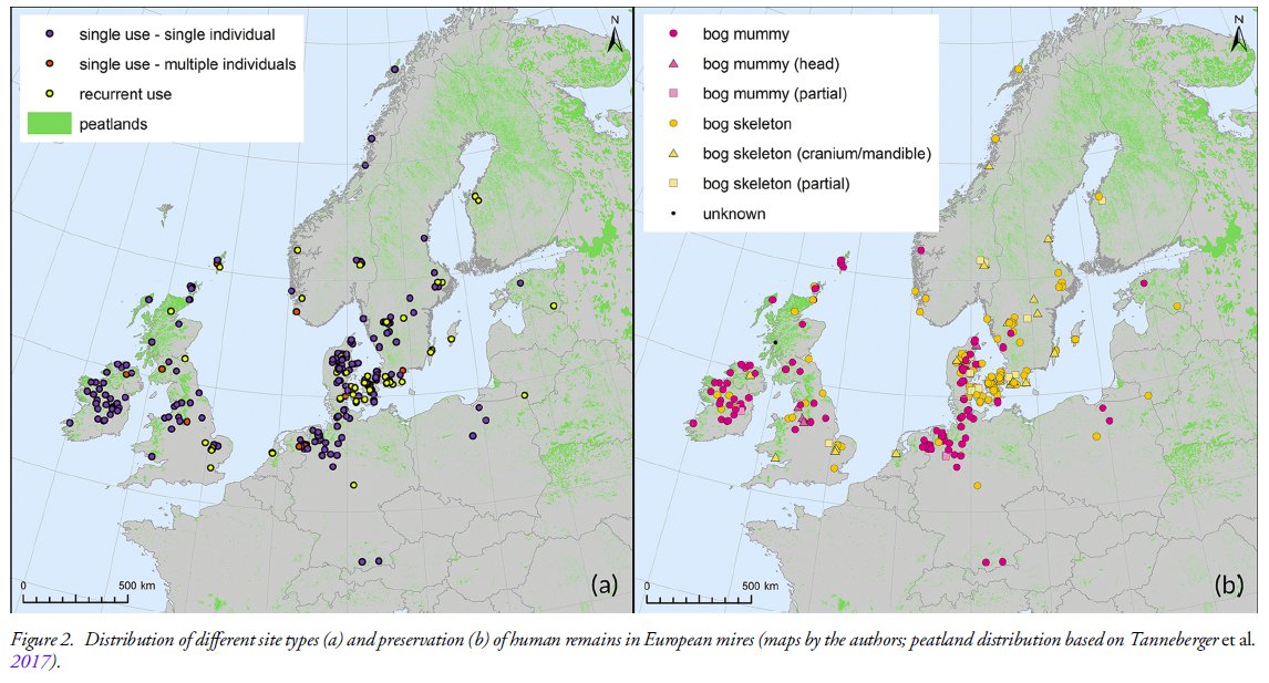 greifswaldmoor's tweet image. Very interesting paper on #bogs, bones &amp;amp; bodies by @Roy_van_Beek et al. in @AntiquityJ. Nice to see the distribution of mummies &amp;amp; skeletons 😱 projected on our #peatland map by @TannebergerF et al.! #peatlandsmatter @uni_greifswald @MiresandPeat  cambridge.org/core/journals/…