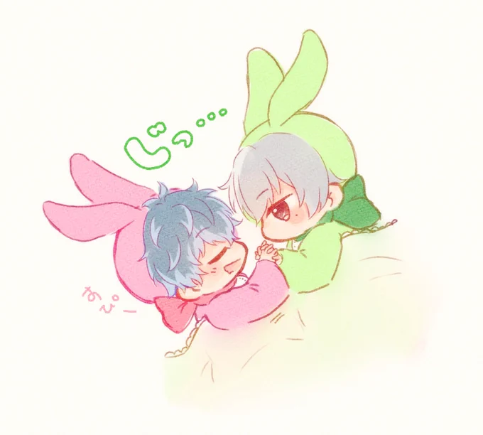 おかりん「ユキくんも寝てください」(※べびユモ) 