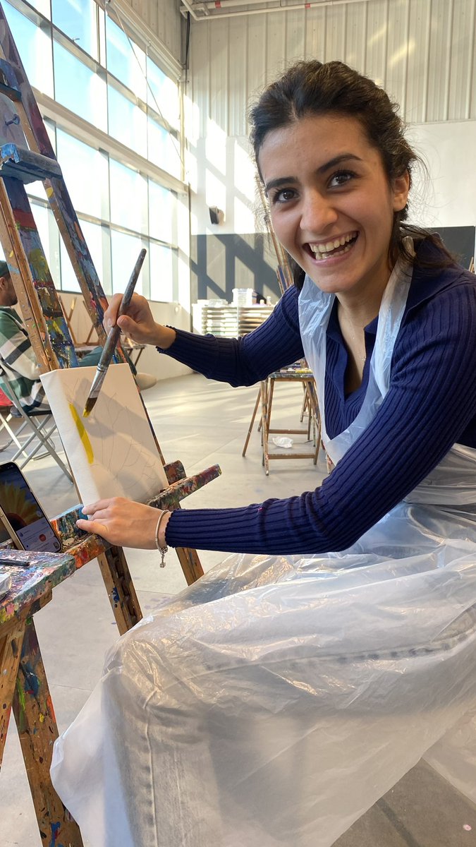 my first ever painting experience, look how excited I was 🥰🥰🥰