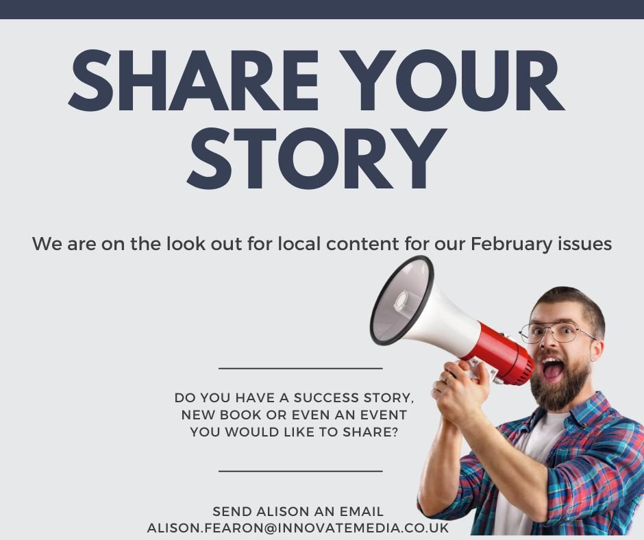 We are on the look out for local editorial content. 
If you have a story you would like to share with the local community please let us know. 
Email Alison on alison.fearon@innovatemedia.co.uk to be included. 
#CommunityMagazine #local #story