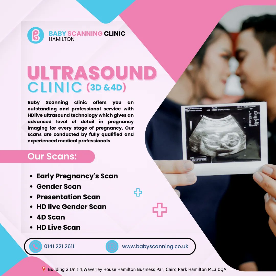 Get the best experience in meeting your babies with our advanced technology baby scan service today.
🌐babyscanning.co.uk

Our New location:
📍Building 2 Unit 4, Waverley House Hamilton Business Par, Caird Park Hamilton ML3 0QA
________
#pregnancy #ultrasoundscan