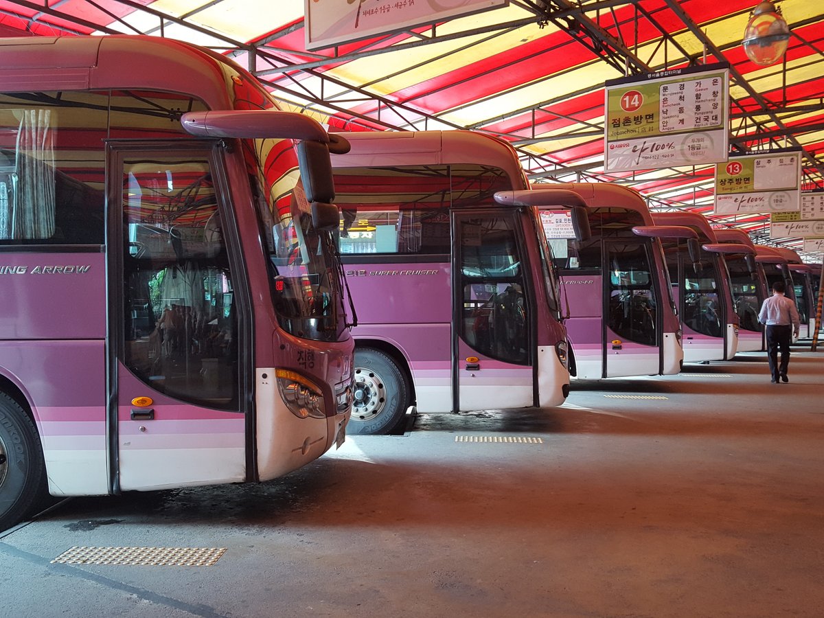 korail311092's tweet photo. Zyle Daewoo FX1** buses. Dongseoul Terminal. 09-08-2017 #daewoobus #seoul https://t.co/hVV23FQ6ut