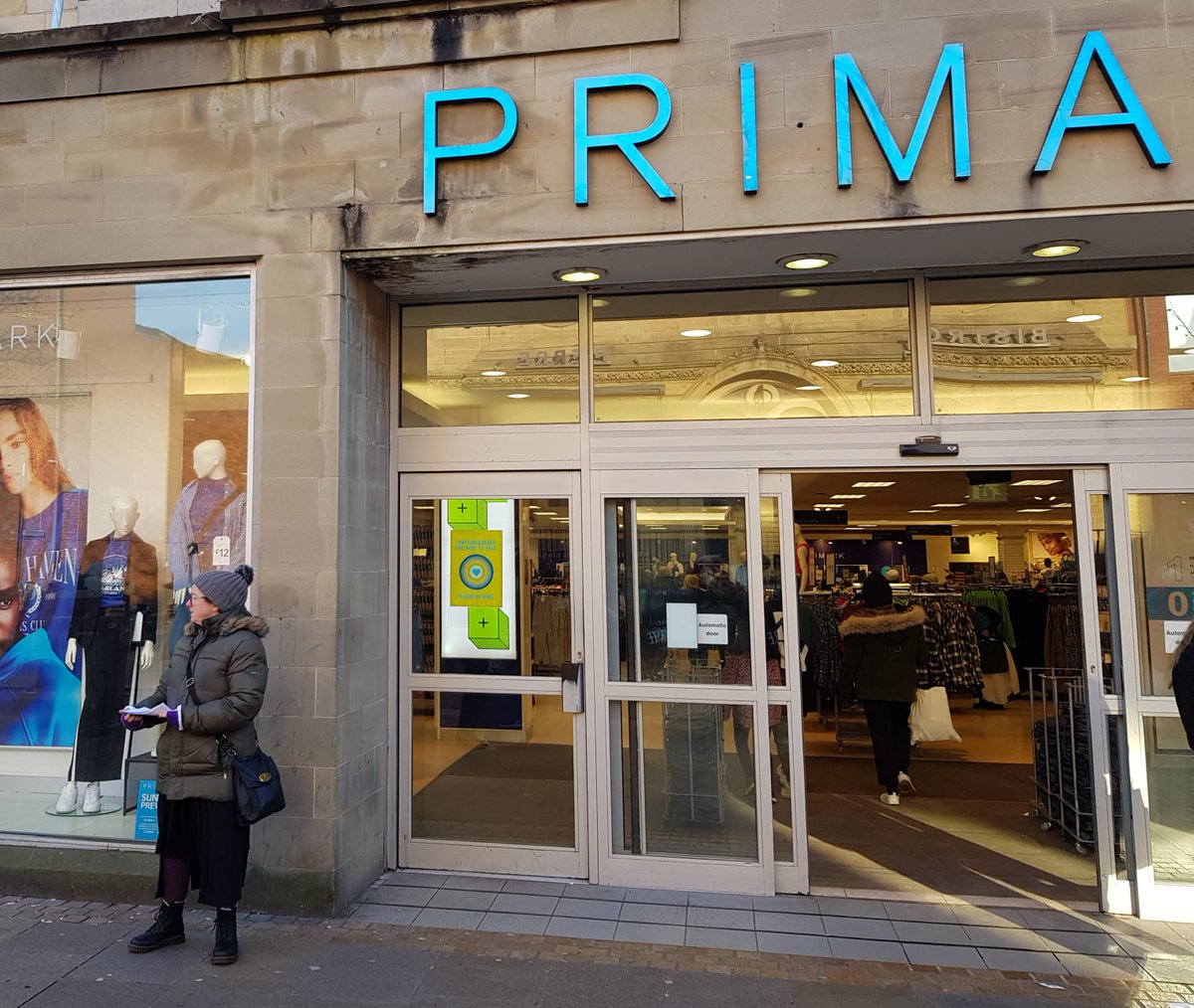 FemNorthern's tweet photo. Action shots of our public engagement about the @Primark changing room policy. 

People were very happy to speak to us and were glad we are out and about raising awareness. 

#NRFN
#PrimarkDontGoAlone https://t.co/P2XekKfq1x