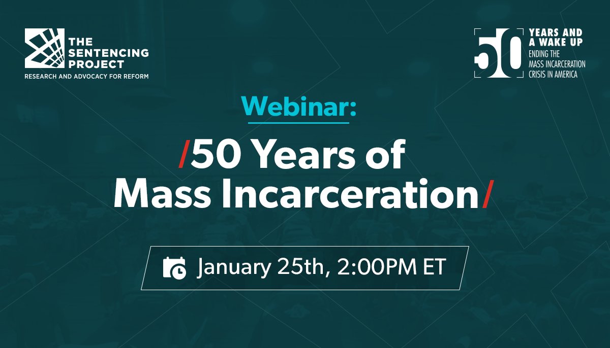 We're launching a new campaign, 50 Years and a Wakeup: Ending the Mass Incarceration Crisis In America – alongside a wide-ranging group of advocates, experts, and partners.

Join our virtual launch on Jan. 25 @ 2PM ET: bit.ly/3J5W4Lv