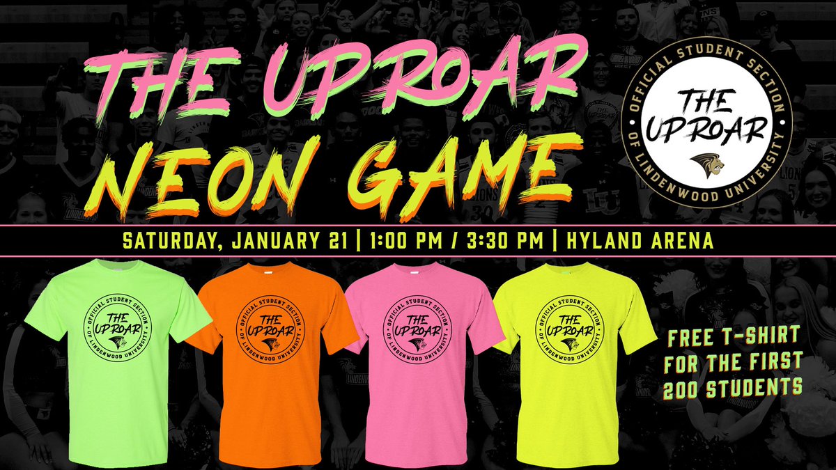 🟢🟠 𝗡 𝗘 𝗢 𝗡  𝗚 𝗔 𝗠 𝗘 🟣🟡

It’s GAMEDAY for <a href="/LindenwoodWBB/">Lindenwood Women’s Basketball</a> (1 PM) &amp; <a href="/LUMensBball/">Lindenwood Men’s Basketball</a> (3:30 PM) 🦁🏀

📍Hyland Arena
🆚 Morehead State

🆓 t-shirt for the first 200 <a href="/LindenwoodU/">LindenwoodUniversity</a> students in The Uproar section‼️