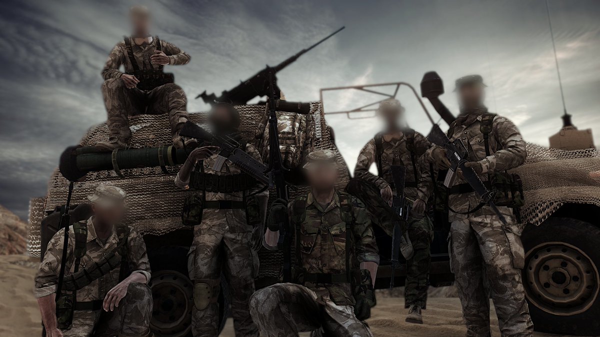 #Arma3 #CommunitySpotlight #117!💡

Delta Force and SAS pose for photos in the Iraqi Desert during the "Great SCUD Hunt" of the Gulf War.

These search and destroy missions began in late January of 1991 and were ongoing until the war's end.

📸 <a href="/WilsonTheIrish_/">WilsonTheIrish</a>, Twitter