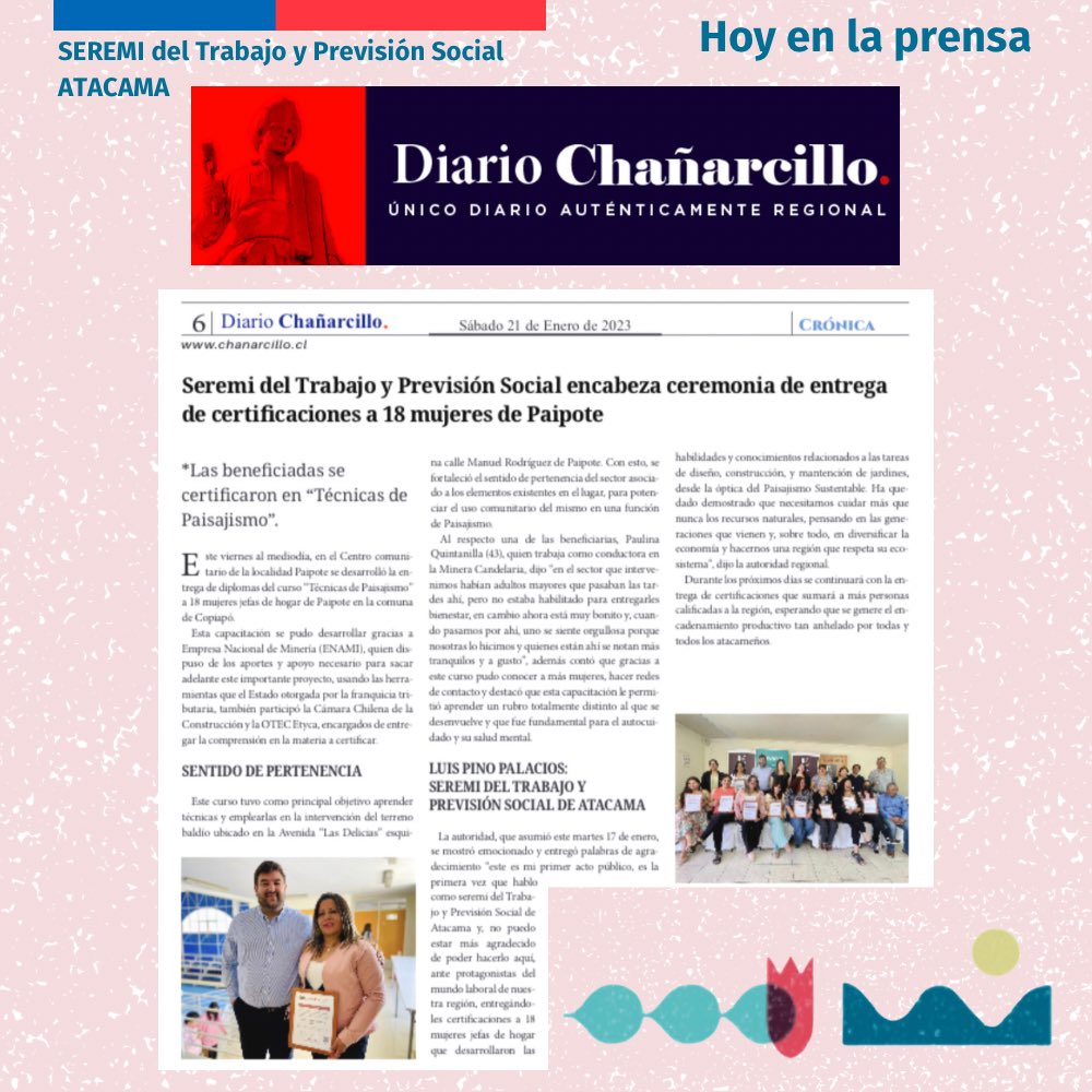 Seremi de Trabajo y Previsión Social de Atacama tweet media