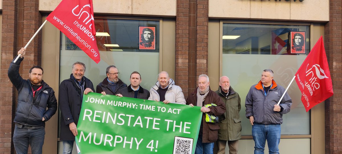 EM_Combine's tweet image. Scottish Rank and File with Ireland Construction Branch showing solidarity in the fight to re-instate the Murphy 4 @themurphy4_
