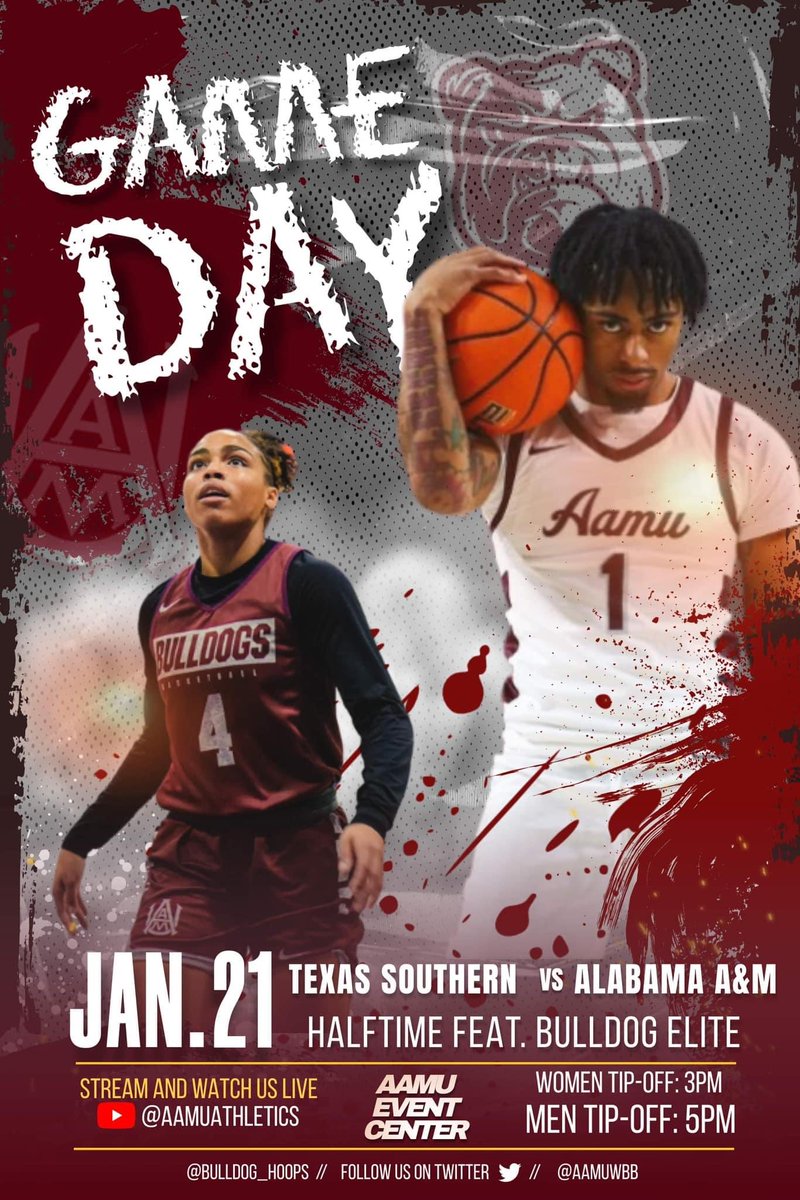 FromTheHill1875's tweet image. GAME DAY‼️‼️ Come out and support our Men and Lady Bulldogs as they take on Texas Southern in our new Event Center
🏀⛹🏾‍♂️⛹🏾‍♀️🐶🐾🦴
@aamuwbb @Bulldogs_Hoops 
#AAMU23 #AAMU24 #AAMU25 #AAMU26