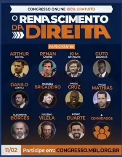 JrNastu's tweet photo. MBL,  Kim kataguire,  Artur mamãe falei,  Marcelo brigadeiro Vilela, Danilo Gentile.... entre outros !!
Oposição ao presidente Bolsonaro e agora se colocam como direita??
Toma vergonha na cara seus traidores https://t.co/7MLCvPML1K