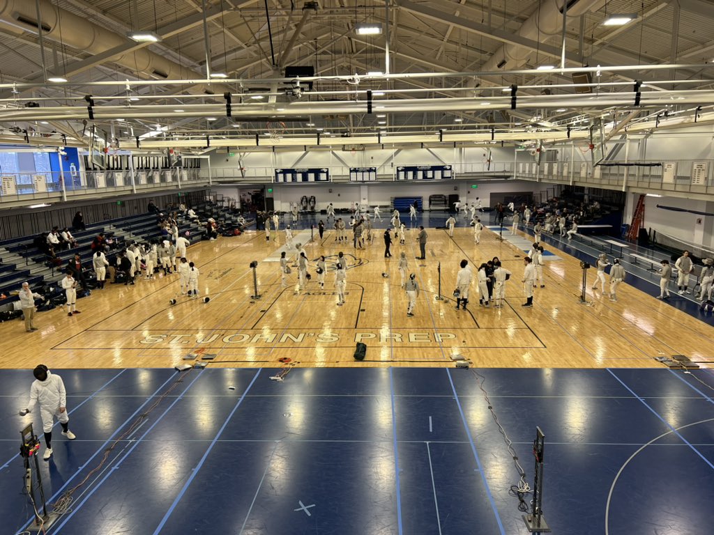 SJP_Fencing's tweet photo. The HOME Multi-meet in the Mahoney Wellness Center is under way!             Go, Eagles! 🦅 https://t.co/hZVNasoZZu