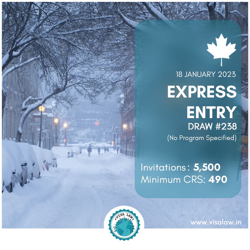 VisaLawFirm's tweet image. #Canada #ExpressEntryDraw Update 🇨🇦

Canada invited 5,500 Express Entry candidates to apply for PR in a recent draw held on Jan 18, 2023.

#expressentrysystem #expressentryprogram #immigration #studyabroad #workabroad #immigrationlawyer #immigrationlawfirm #visalawfirm