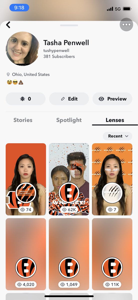 PenwellTasha's tweet photo. One of the things weβll be going over at the #snapintoit workshop with @fetc is how seeing stats like this. Developers can dive in and analyze the data from @Snapchat. You can see some of my @Bengals filters are π―π― and others arenβt so much π€·ββοΈ
@SnapAR https://t.co/fRxY9ARnP7