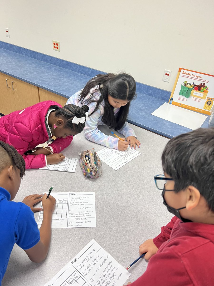 RangeElementary's tweet image. Mrs. Shields’s class experimented with water retention of different types of soils. There were great conversations happening between groups. Great job, kiddos.🤩