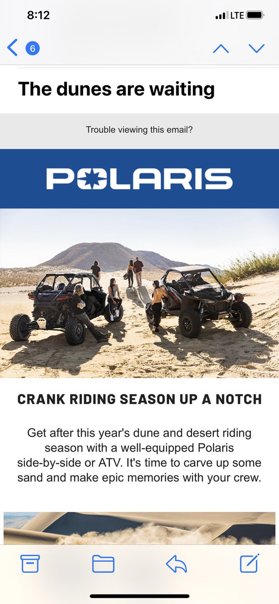 MConnerAZ's tweet photo. Yea, thanks for reminding me that I have a $45k machine sitting in my garage with a “stop ride” notice for a recall you can’t fix. How about you buy it back so I can get a @CanAm and crank it up several notches? @PolarisORV marketing - read the room! https://t.co/27DperwbZ7