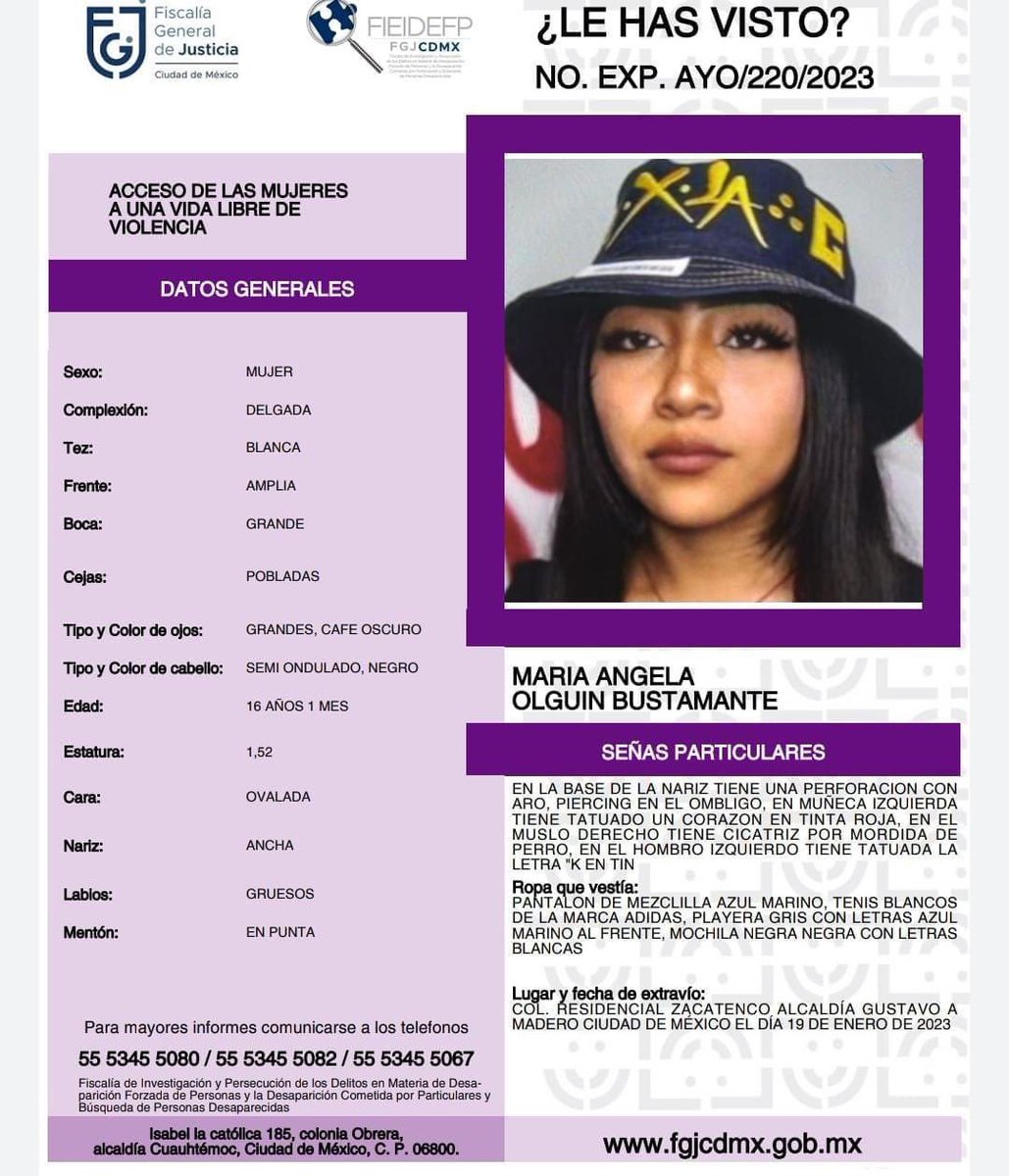 <a href="/heraldodemexico/">El Heraldo de México</a> <a href="/Claudiashein/">Claudia Sheinbaum Pardo</a> María Ángela Olguín de 16 años desapareció en Indios Verdes, su mamá entró a los baños y cuando salió ya se la habían llevado , con todo y guardia nacional , las redes de trata en el metro cdmx siguen llevándose a niñas.