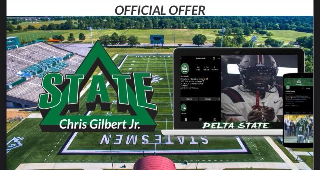 ChrisGilbertJr's tweet photo. #AGTG After a conversation with @CoachBoomerDSU I am blessed to receive an offer from Delta State! https://t.co/KAnqeT52FM