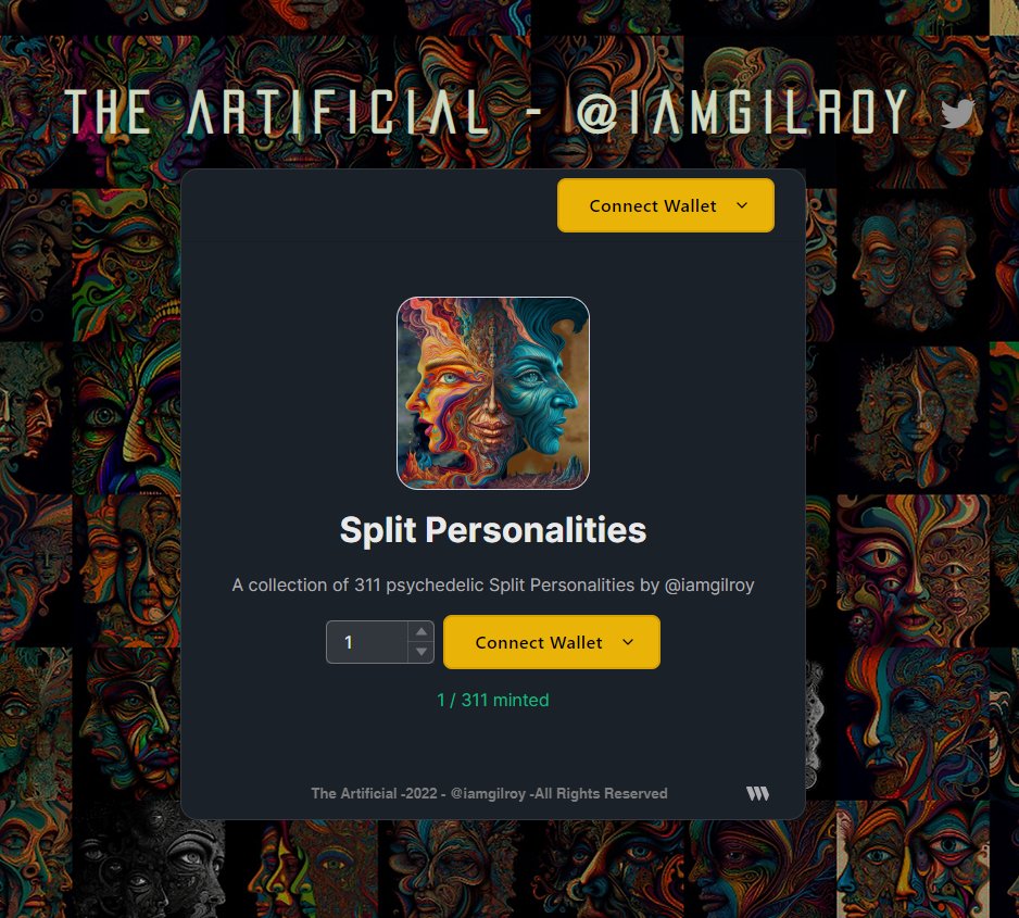 iamgilroy's tweet photo. "Split Personalities" is LIVE 🎉

The first 11 mints are FREE! ✌

 ⛓ theartificial dot art ⛓ https://t.co/DGIb2YO7Gi