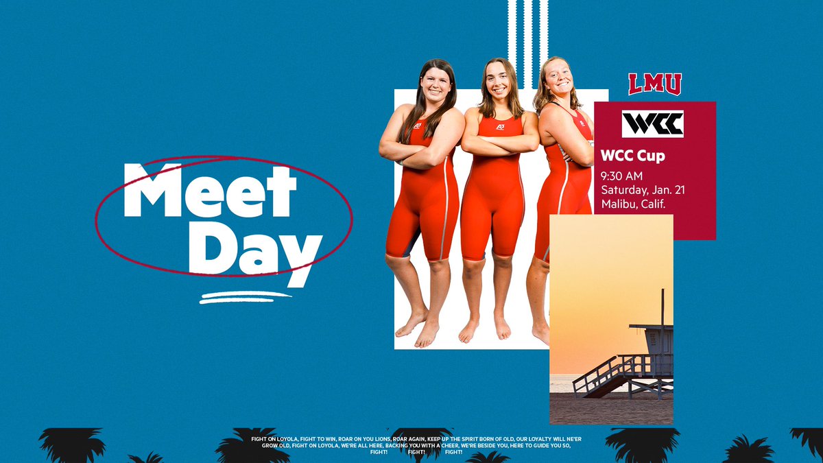 lmulionsWSWIM's tweet photo. Time for day 2 of the WCC Cup!!

⏰ Today @ 9:30 am

📍 Pepperdine (Malibu, CA)

🆚 Pepperdine &amp; USD

📺 WCC Network

https://t.co/0hMCb4uPmJ

Go Lions! ❤️💙🦁

#JoinThePride https://t.co/IG8k6J6UFq