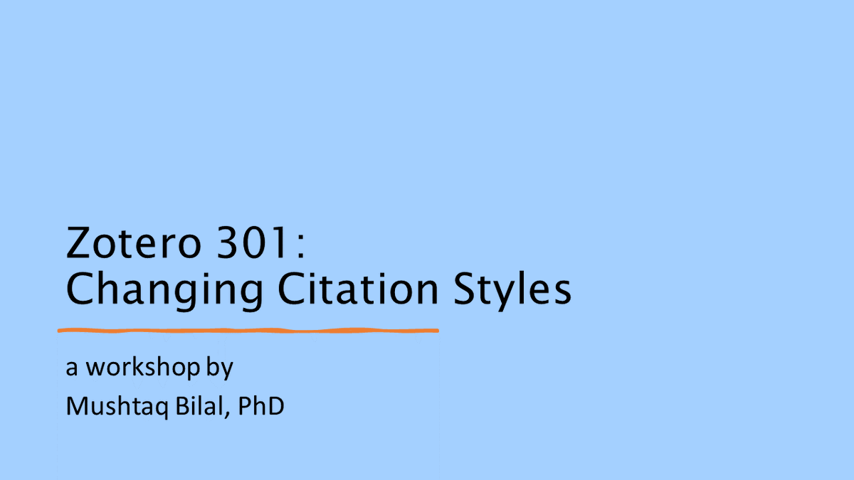 MushtaqBilalPhD's tweet photo. Do you spend hours formatting your citations and references manually?

Do you know you can get it automated using a free tool called Zotero?

Register below for my Zotero Power User workshop if you want to learn how to do it.

https://t.co/VF2vUiGDCR https://t.co/ze0wO3Lgtk