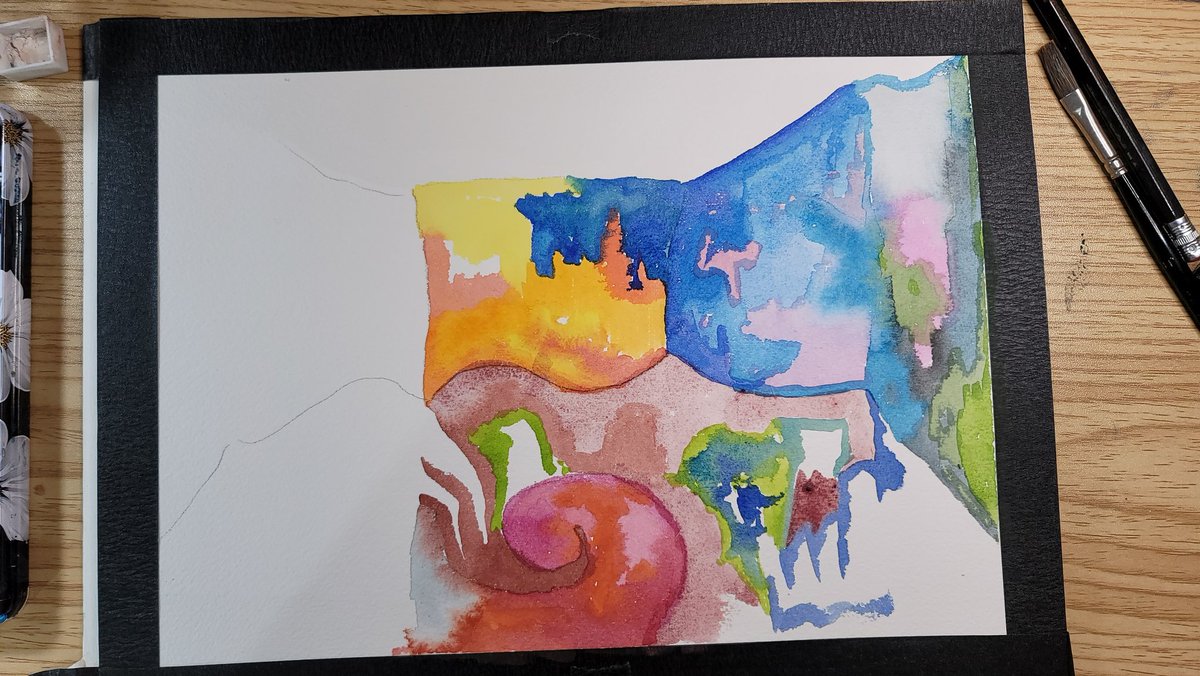jensvisualcandy's tweet image. Having fun w #Watercolors 
I am consistently switching from dry or oil pastels back to wc. It works for me #Variety #VisualCandy #Art 
Can't wait to see how the 3rd one goes #ImSlappinDownColor
