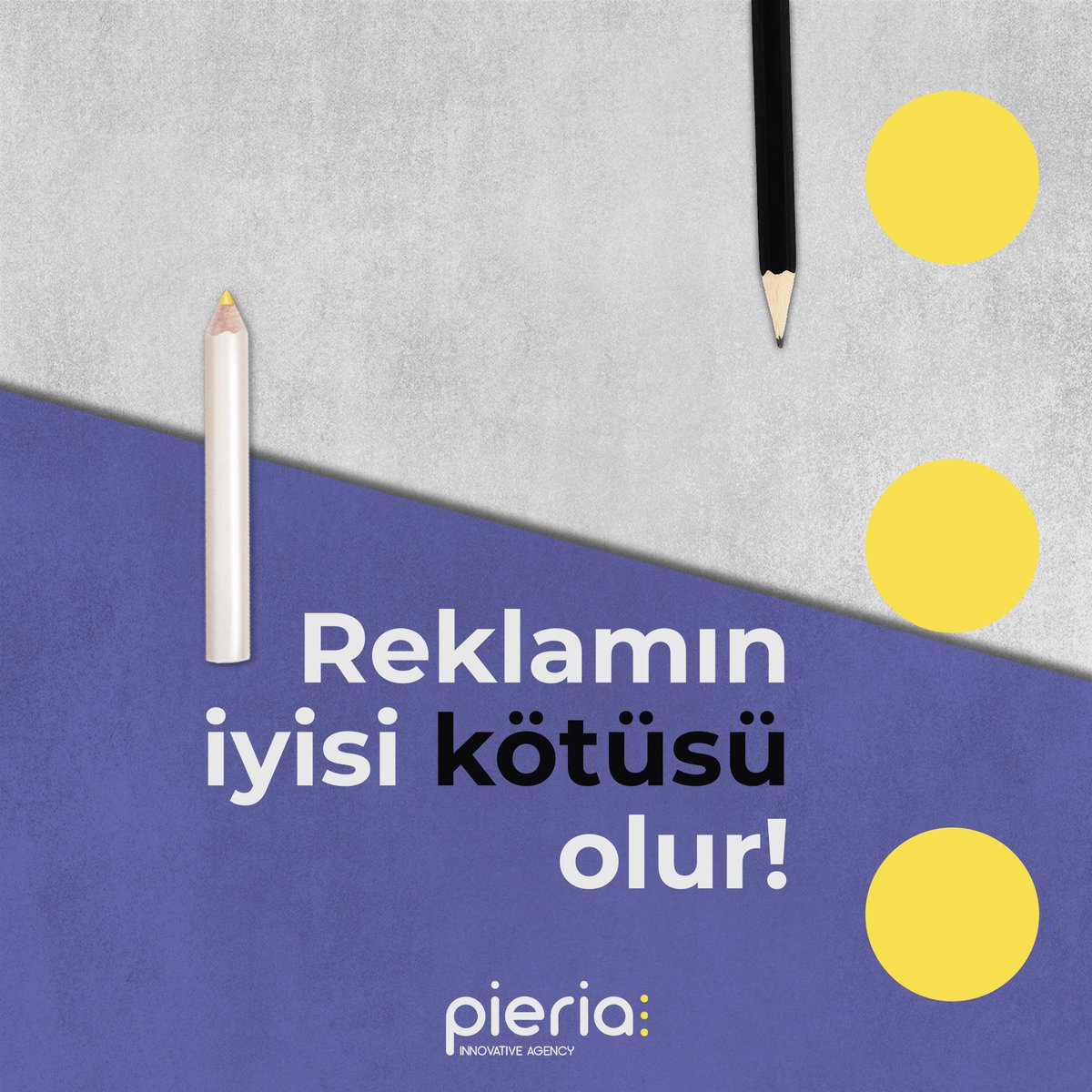 Reklamın iyisi kötüsü olur! 

pieriareklam.com/reklamin-iyisi…

#pieria #pieriainnovativeagency #agency #advertising #reklam #reklamcılık #kreatif #dijital #dijitalpazarlama #sosyalmedya #grafiktasarım #pazarlama #marka #brand #iletişim #360pazarlama #markadanışmanlığı #ajanskafası