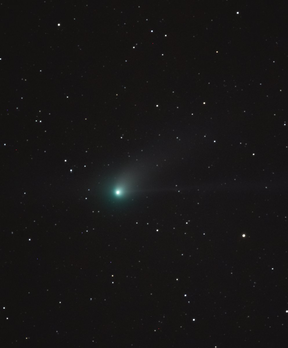 Quick look at the comet from Central Virginia this morning. 150' of exposure time - shot between breaks in the clouds. Chances for seeing this with the naked eye greatly increase over the next week! C/2022 E3 ZTF Canon RP, 400mm Mineral, VA 1/21/23 5:30am