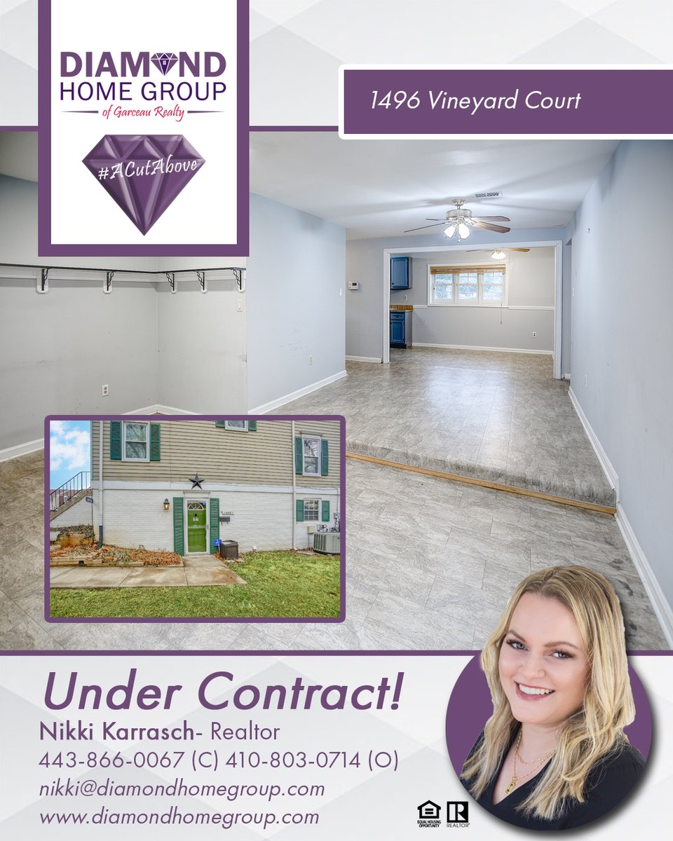 This one went quick! Congrats to our agent Nikki Karrasch and her sellers who are under contract in Crofton! This cute condo received multiple offers and in the end...our client is very happy with our progress. The settlement table is right around the corner!