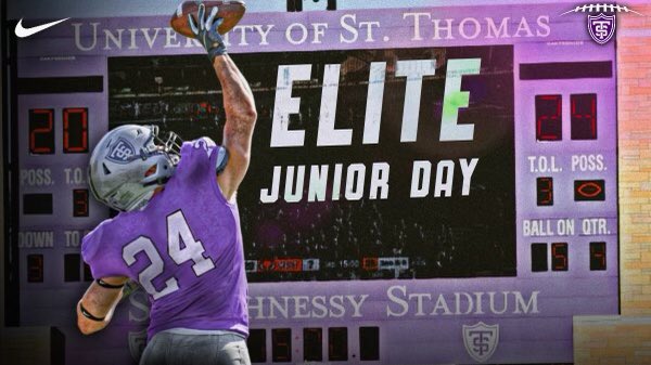 LKumskis's tweet photo. Thank you @Coach_WatkinsST for the junior day invite! Can’t wait to get on campus and learn more about @UST_Football. https://t.co/Nu5NGU7kvH