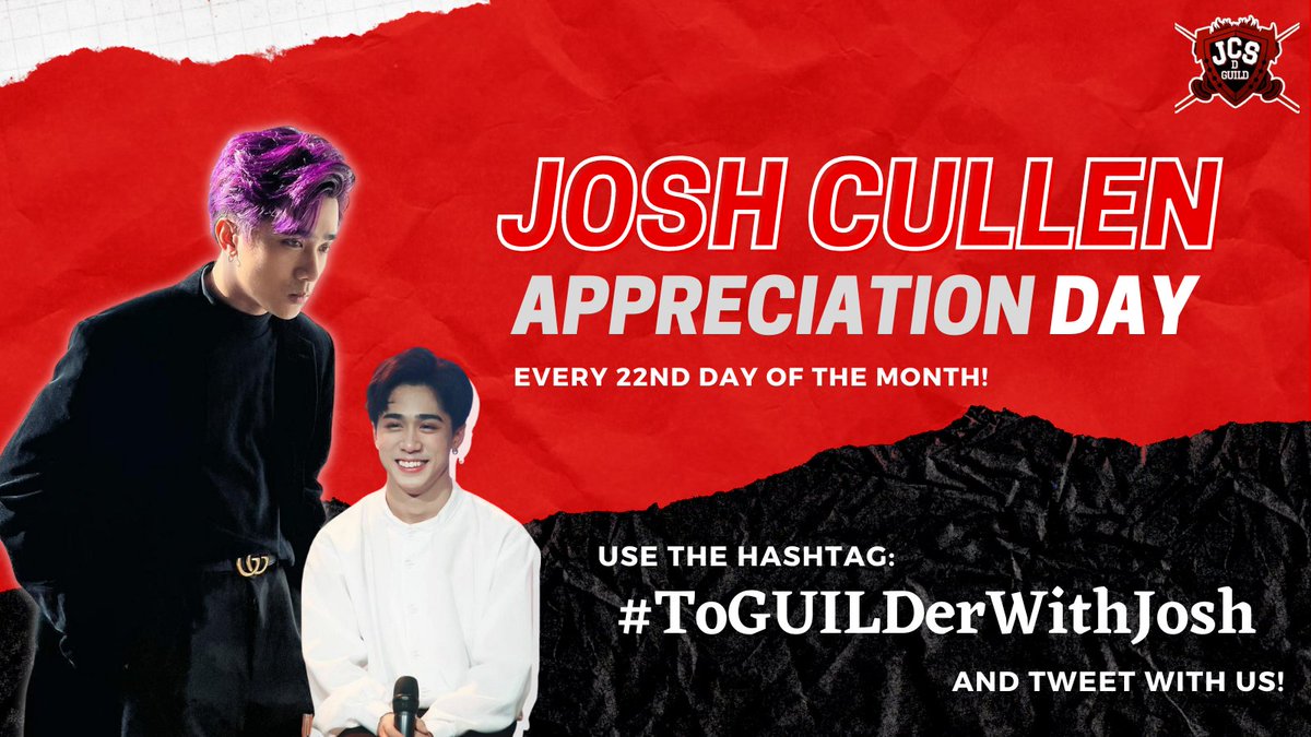JCSDGuild's tweet photo. 📢📢  Calling all BBQ's and A'tin! Let's make some noise for our Favorite Ssob!

Tweet with us your love and appreciation for Josh Cullen, every 22nd day of the month❤️ Use our HT below with your every tweet!

#ToGUILDerWithJosh
@JoshCullen_s #SB19_JOSH

@SB19Official  #SB19 https://t.co/uKqMOIJ327