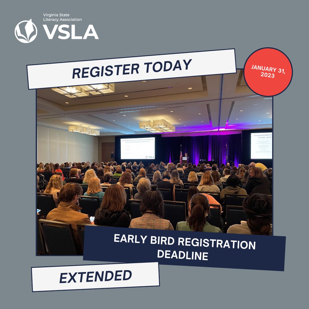 Conference registration for #VSLA23 is open!  Plan to join us March 16 - 18, 2023 in Norfolk. Register today and take advantage of the early bird rates before the January 31st cutoff.  bit.ly/VSLA-23  See you there!