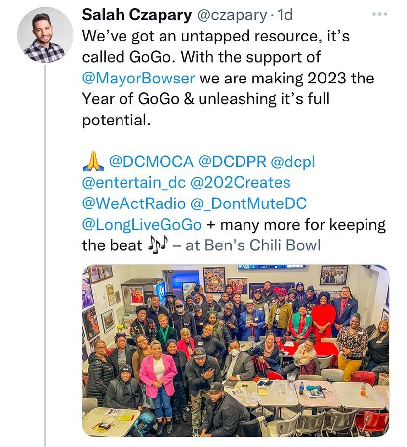 BeatRepublicMG's tweet photo. New program for DC GoGo artist. Mayors office reaching out to let us know they want to help us. Let’s get prepared. https://t.co/eYXTelxdbk https://t.co/6I880Tw3Hm