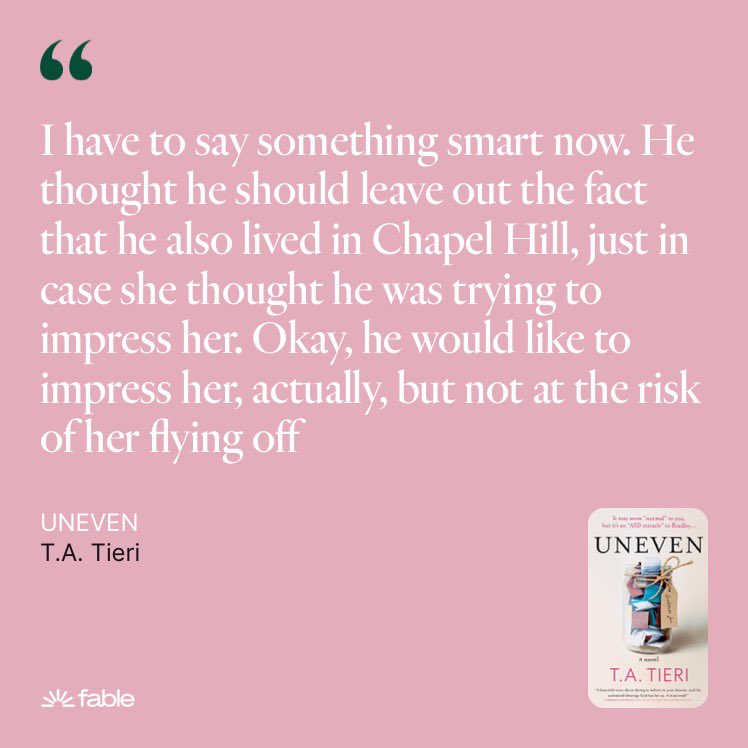 ta_tieri's tweet photo. Not only do you now get to read UNEVEN on @GetFable , but you also discuss with others! 😀 (or start your own book club! 📚)
—
JOIN THE CONVERSATION ON FABLE 

#booksbooksbooks #bookclubpick #getfable #newin #newrelease #booktok #bookstagram #uneven #bookquote #WritingCommmunity https://t.co/Iy5w8FILLF