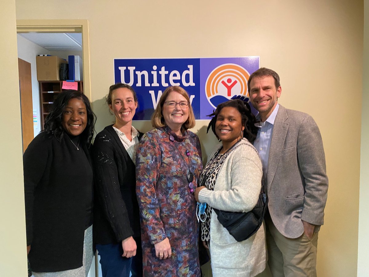 At @UnitedWayABC with Executive Director, Dan Leroy, and ran into two WCU Master of Social Work students doing their internship-- Lauren on my right and Misty on my left. Great to see some of our MSW students!