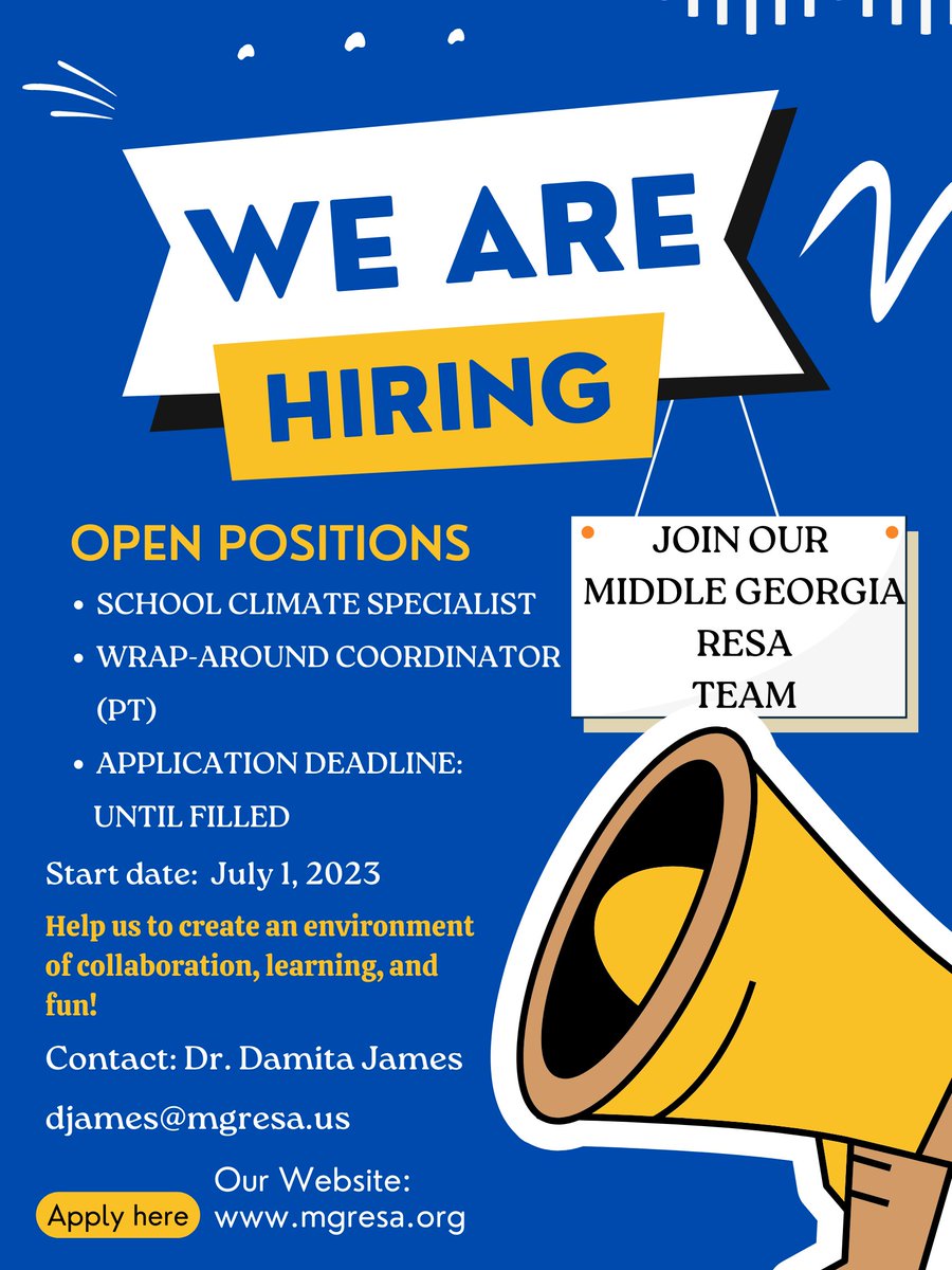 We are Growing our TEAM!
Click on the link to apply!
mgresa.org/job-opportunit…

<a href="/AlligoodJuli/">Juli Alligood</a> <a href="/daaj14/">Dr. Damita James</a> <a href="/drrlsm/">Robin Smith</a>