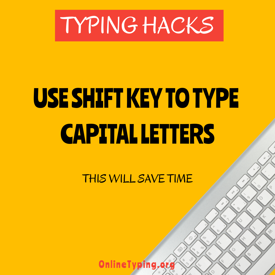 AnythingType's tweet image. Use shift key to type capital letters, this will save time.
know more visit: onlinetyping.org/blog/top-10-ty…
#typinghacks #typing #touchtyping #top10hacks #top10typinghacks #touchtypinghacks #keyboarding #keyboardinghacks