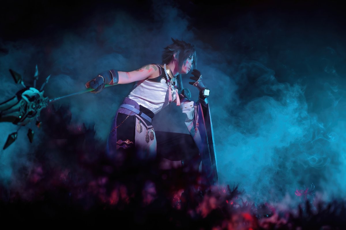 sally92061's tweet photo. 「我等夜叉族類，尊奉契約，降妖除魔。」

#原神 #魈 #GenshinImapct #Xiao #cosplay https://t.co/tHpzVsApcD