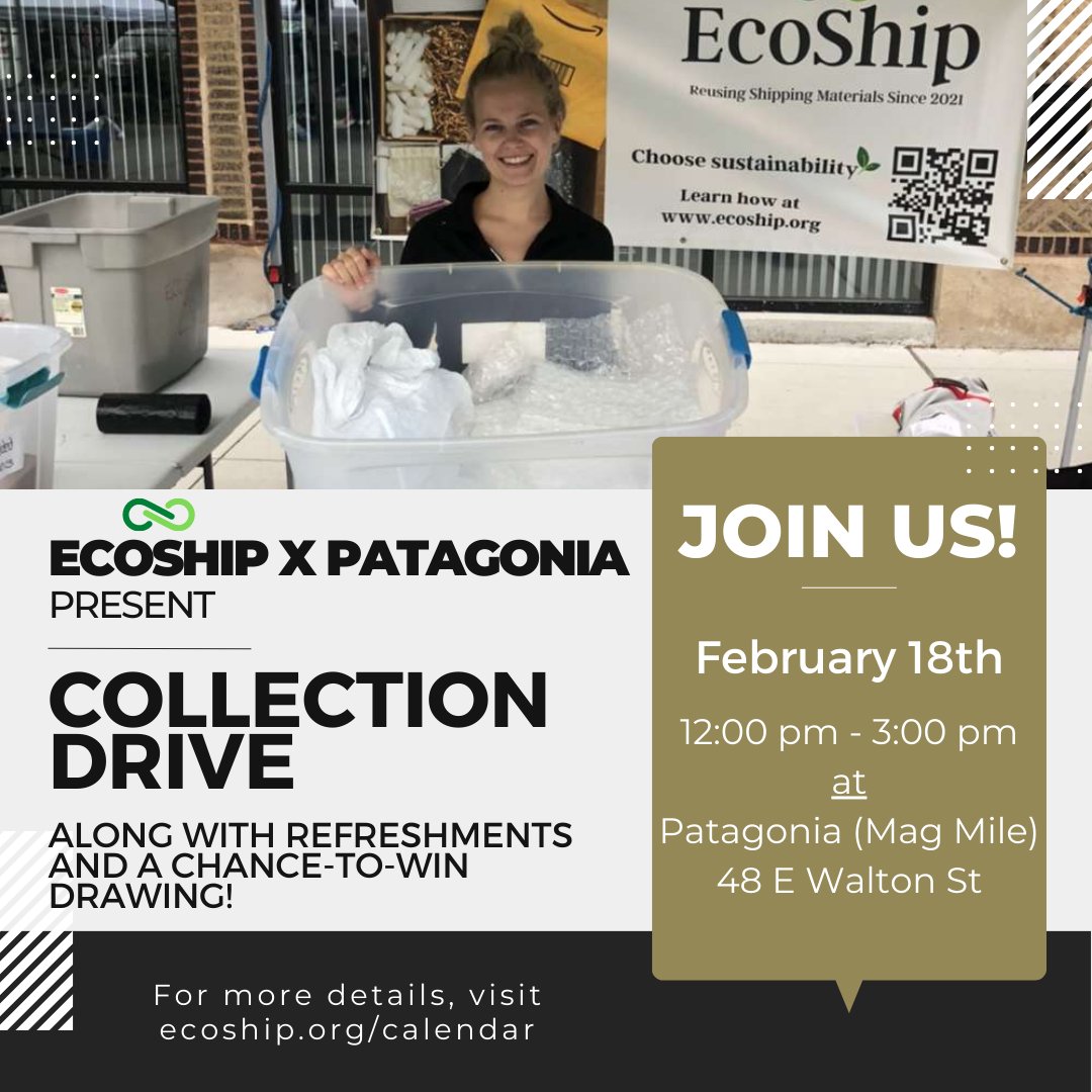 Join EcoShip as we partner with <a href="/patagonia/">Patagonia</a> and have another fantastic collection drive!