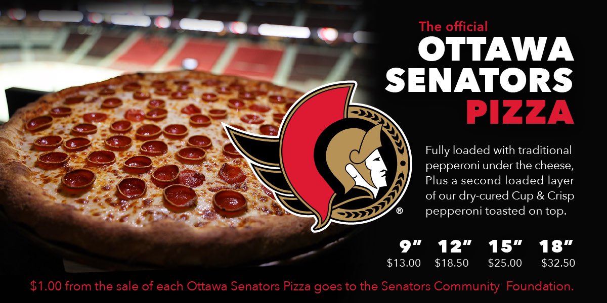 Let’s give away a <a href="/Senators/">Ottawa Senators</a> jersey in celebration of the <a href="/NHL/">NHL</a>’s best pizza #nocontest The NEW OTTAWA SENATORS PIZZA!!!

$1 from each #SenatorsPizza sold goes to #senatorscommunityfoundation
RT for a chance to WIN!! 
Winner announced Monday
#GabrielPizza #SensPizza #OttawaSenators