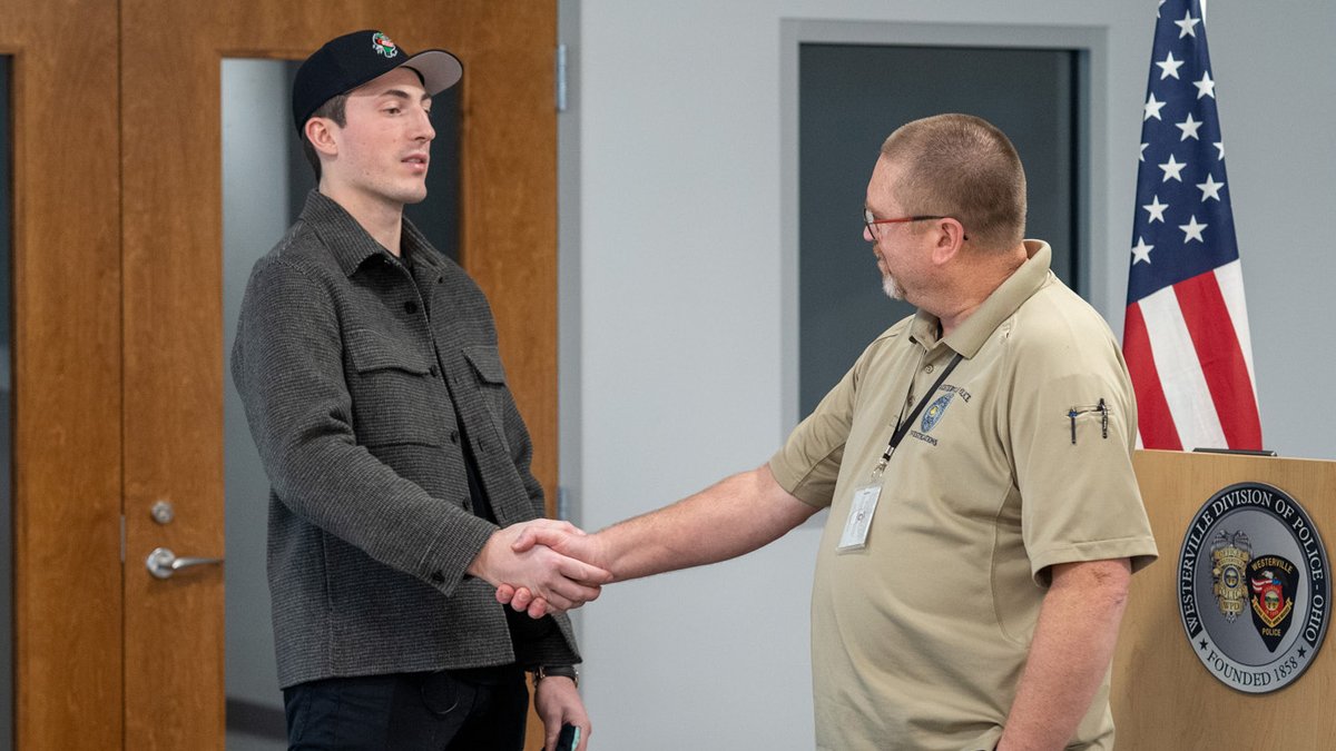 Z's got the 'za! 

This past Tuesday, <a href="/ZachWerenski/">Zach Werenski</a> met with the <a href="/WestervillePD/">Westerville Police</a> staff, signed autographs and enjoyed some delicious <a href="/JetsPizza/">Jet's Pizza</a> ahead of First Responders Night!
