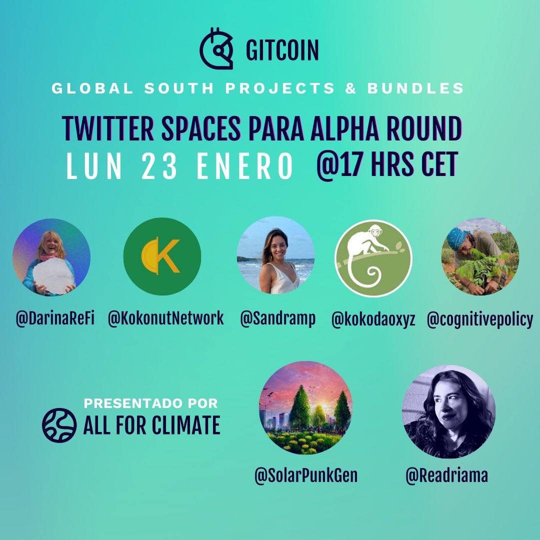 See you Monday in this space in Español, with @DarinaReFi <a href="/KokonutNetwork/">Kokonut Network 💚🥥🌴</a> <a href="/sandramp/">SandRamp.TGN</a> <a href="/kokodaoxyz/">KOKO DAO 🇨🇴🌳🐒</a> <a href="/cognitivepolicy/">Joe Brewer</a> 😇

Hosted by our incredible <a href="/Readriama/">●○Readri ○●</a> and <a href="/SolarPunkGen/">🇨🇴 Solarpunk Generation🌿🌏</a>.