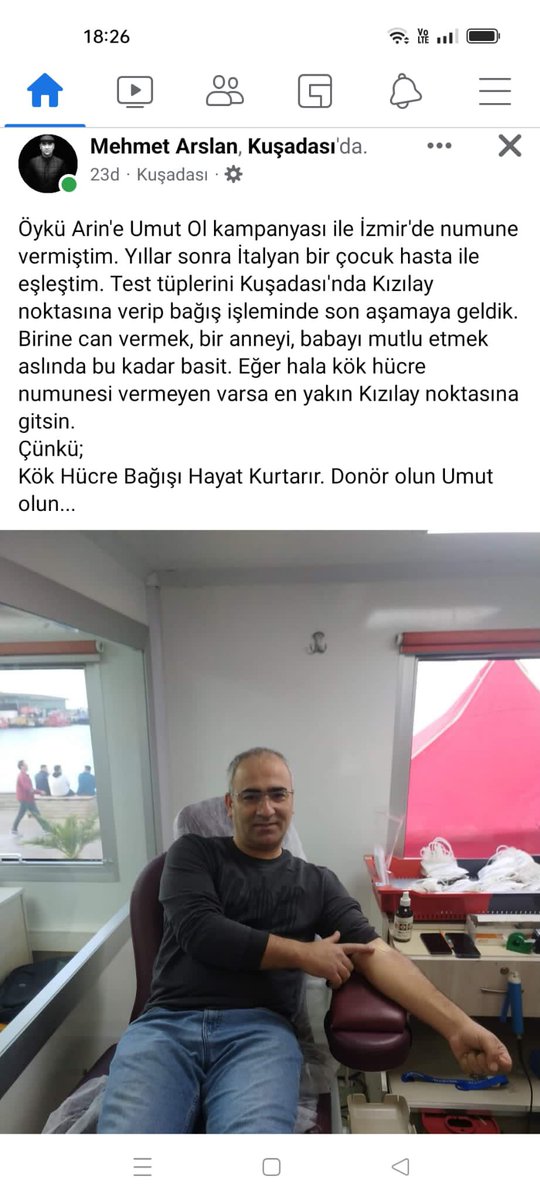 Dünyayı güzellik kurtaracak! Ve bir insana donör olmakla başlayacak her şey! Mehmet Arslan, Öykü Arin’e Umut Ol kampanyası vesilesiyle donör olmuş. Eşleşmiş ve vazgeçmemiş! Donör olun! Umut olun. Ve asla vazgeçmeyin. Çünkü kök hücre bağışı hayat kurtarır! <a href="/oykuarineumutol/">Öykü Arin'e Umut Ol</a>