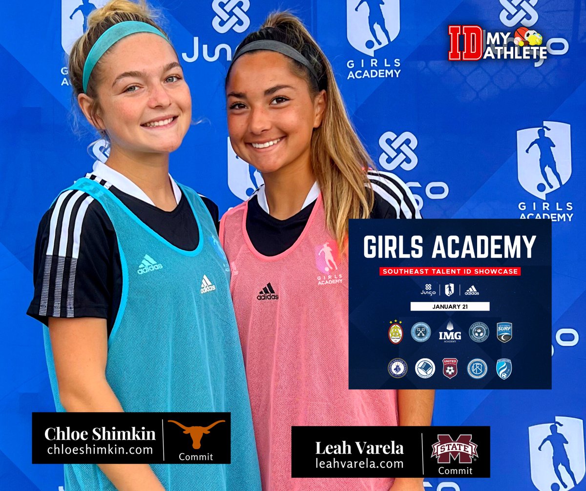 Congratulations to ID My Athlete's Chloe Shimkin and Leah Varela for their 3rd consecutive selection to the @girlsacademyleague SE Conf Talent Showcase! Chloe and Leah will train and play alongside other top players from the SE Conference today in Palm Beach, FL #IDMyAthlete