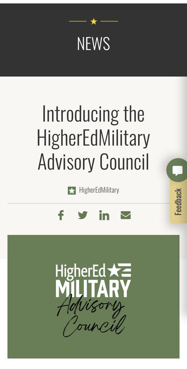 CalUVetsAffairs's tweet photo. .@PennWCalifornia Director, @USArmyReserve Officer, and past @NAVPA_Schools VP named to @HigherEdJobs #Military ‘HigherEdMilitary Advisory Council.’ 

@highedmilitary @statesystem 

Read more about the council ⬇️

https://t.co/NQPZEEN3OD https://t.co/SNbr1F3pkh