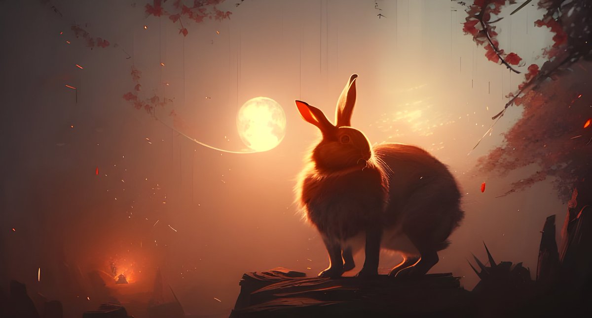 Dontkickass's tweet photo. "Rabbit Lunar New Year  - made with @NightCafeStudio 

https://t.co/6jHYqSGwa4

#aiart #nightcafe #digitalart https://t.co/xxKPGbhKeD