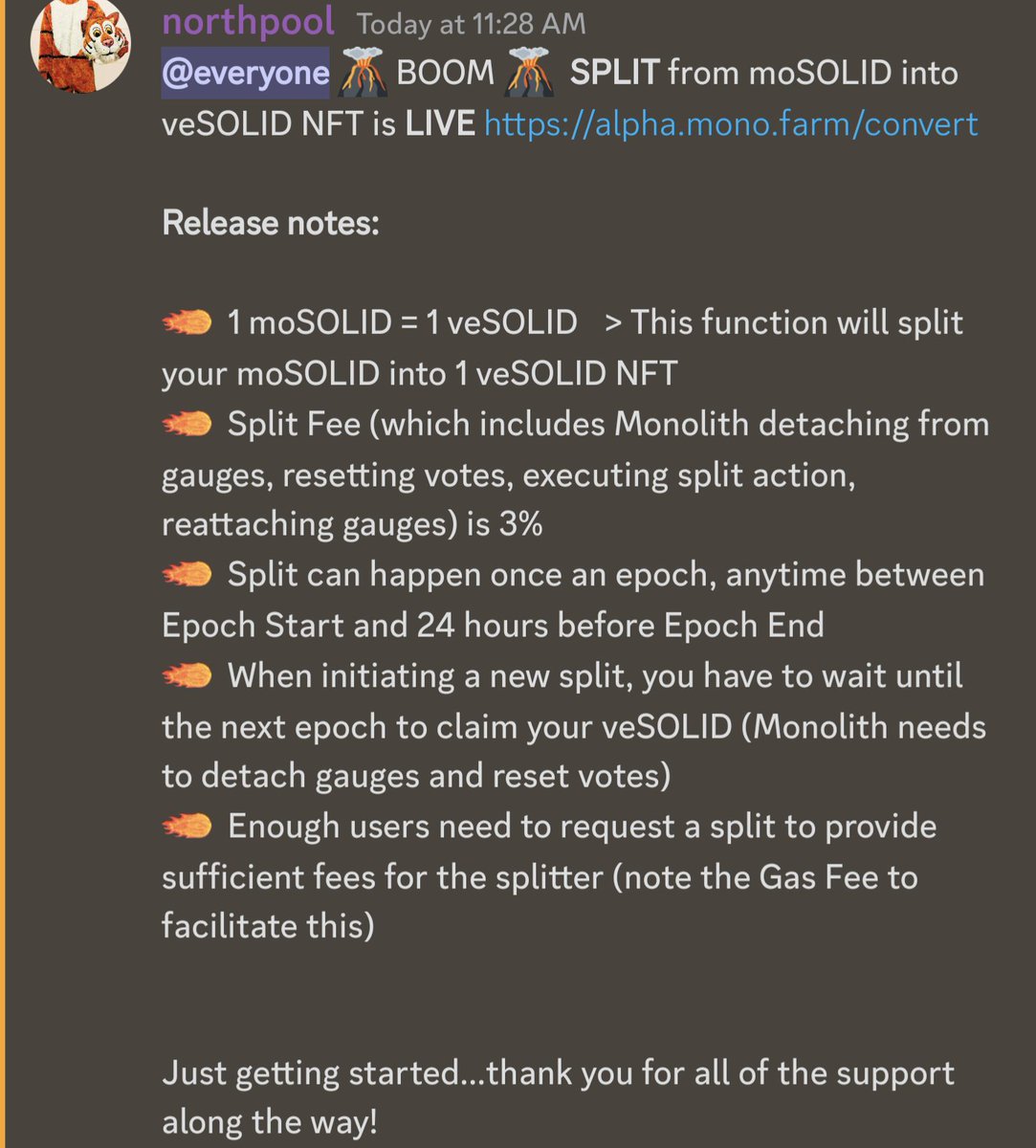 Asphyx_Crypto's tweet photo. If ya don't know, now ya know🔥
Split 1 $mosolid into 1 $SOLID in a 4yr veNFT is LIVE!🚨
If you want voting power @SolidlyDEX here is your way in to the party for less than 1/4 the price🤑
Buy $mosolid head to https://t.co/tRLHrBbgY6 and enjoy!🎉
@MonolithETH_ #ETH #defiwars https://t.co/blvwtGHq8R