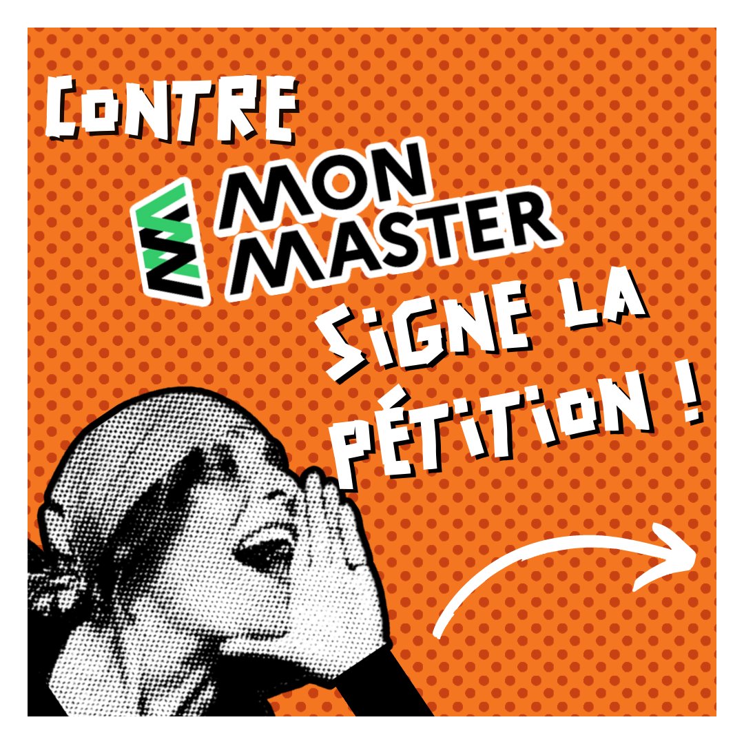 SESLamu's tweet photo. CONTRE LA SÉLECTION EN MASTER 🔴
Le gouvernement veut mettre en place une nouvelle plateforme de sélection à l'entrée en Master. Contre "Mon Master", signe la pétition !
🔗 Lien de la pétition : https://t.co/K7jG3LF9aw
#StopParcoursupMaster https://t.co/QLGjU58DIZ